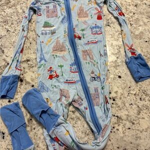 2T Little Sleepies Blue A Weekend in Paris-Themed One Piece